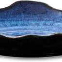 Ceramic Decorative Dish, Large Blue Pottery Decorative Bowl, Porcelain Centerpiece Tray, Key Bowl, Gift Decor Tray for Tabletop Entryway Table Living Room Dining (12'' Dish)