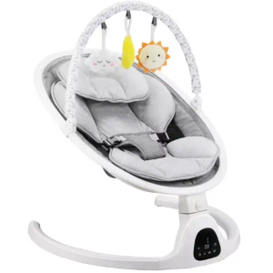 Zhongshan CR018 Baby Swing Chair Baby Swing Infant Swing Electric Toddler Baby Rocker Portable for Newborn Boy Girl, 5 Sway Speeds with Remote Control, 10 Preset Melodies and Bluetooth, 0-6 Months Max 20 Lbs (White)