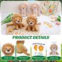 Blueweenly 18 Pcs Lion Plush 6 Inches with Organza Bag and Cards Cuddly Lion Stuffed Animal Small Stuffed Animals Bulk for Birthday Favors Gifts Forest Decor Birthday