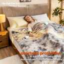 Electric Heated Blanket Throw 50''x60''Size Faux Fur Heating Blanket 10 Heating Settings, 1-8h Timer & Overheat Protection, Machine Washable, Soft Flannel and Sherpa Full Body Warmth