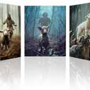 OTOSTAR 3 Pieces Wall Art Canvas Prints - Jesus and Lamb Redemption Picture Painting - God Religious Belief Wall Artwork for Church Bedroom Living Room Home Decor - 12 x 16 Inch