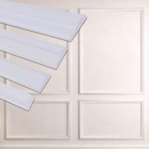 Peel and Stick Accent Wall Molding, 9.8FT x 1.57IN Self-Adhesive Chair Rail Trim for Interior Decoration (Primed White)