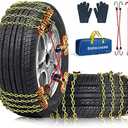 Snow Tire Chains for Car SUV Pickup Trucks, Universal Car Snow Chains, Snow Traction for Tires, Fit for Tire Width 195 205 215 220 225 235 240 245 255 265