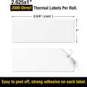 2 5/8" X 1 Direct Thermal Labels 2000 Per Roll Perforated Sticker for Barcode Shipping Labels Desktop Label Printers for Multipurpose Shipping Address (6 Rolls (12,000 Labels))