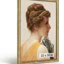 HLiWEGNS Antique Gold 22x30 Frame Poster Frame with Aged Gold Finish Picture Frame for 22 x 30 Artwork, Canvas Prints, Puzzles, and Wall Decor