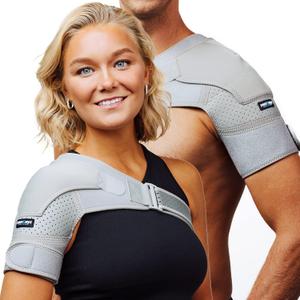 ZENKEYZ Shoulder Brace for Women & Men, Torn Rotator Cuff Shoulder Support, Neoprene Shoulders Compression Sleeve - Injury Pain Relief Arm Sleeves for Men & Women, Left & Right (Gray, Small/Medium)