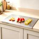 304 Stainless Steel Cutting Board for Kitchen，Dishwasher Safe Metal Chopping Board for Dough Kneading, Baking, Pastry, Noodle, Meat, Fruits and Vegetables (19.7''L x 15.2''W)