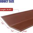 Garage Door Seal Top and Sides, Garage Door Weather Stripping, Universal Weatherproofing Seal Strips Soft and Hard Composite Design with Adhesive Backing and Screws, Brown, 34.4FT