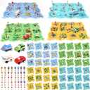 Puzzle Racer Kids Car Track Set, Kids Toys Boys 3-5, Toys for 3 4 5 6 Year Old Boys, Toys for Ages 3-4, Montessori Toys for 3+ Year Old, Fat Brain Toys(100Pcs, 4 Themes)