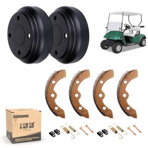 10L0L Golf Cart Brake Drums & Brake Shoes Deluxe Set for Golf Cart Club Cart DS (1995-up) & Precedent (2004-up) with Brake Shoes Spring Kit
