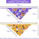 Halloween Dog Bandanas 2 Pack Multiple Adorable Halloween-Themed Patterns, Durable Fabric Halloween Pet Scarf, Suitable for Small, Medium, and Large Breed Dog' Halloween Party Dog Bandana