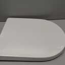 Toilet Seat D Shape Soft Close Quick Release Easy Clean Toilet Seat Replacement with Non-Slip Bumpers for Bathroom White