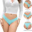 DEANGELMON Women Seamless Bikini Cheeky Underwear Invisible No Show Panties V-Waist Hipster Ladies Soft Stretch Multi Pack (X-Large)