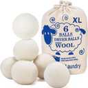 Handy Laundry Wool Dryer Balls - Natural Fabric Softener, Reusable, Reduces Clothing Wrinkles and Saves Drying Time, Better Alternative to Plastic Balls and Liquid Softener (Pack of 6)