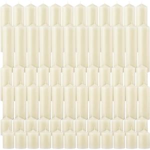 MTLEE Set of 72 Ivory Pillar Candles 2 x 3, 2 x 6, 2 x 8 Inch Smokeless and Dripless Unscented Large Candles Long Clean Burning Rustic Pillar Candle for Wedding Dinner Home Decor