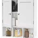TaoHFE Bathroom Wall Cabinet with 2 Door Adjustable Shelves,Over The Toilet Storage White Wall Mounted Medicine Cabinets for Bathroom Laundry Room Kitchen