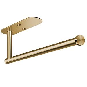 VAEHOLD Adhesive Paper Towel Holder Under Cabinet Wall Mount for Kitchen Paper Towel, Paper Towel Roll Holder Stick to Wall, Stainless Steel (Gold)