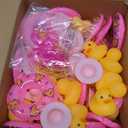 Sotiff 24 Sets Mini Rubber Ducks Bulk for Kids Children Cute Yellow Duck Toy Dashboard of Car Ornaments with Sunglasses Swim Ring Mini Hat Necklace Gift for Summer Birthday Party Favor (Sweet)