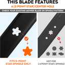 138971 42 inch 5-Star Mulching Blades for Craftsman LT1000 LT2000 YT3000 T110 Husqvarna YTH22V42 YTH18542 YTA18542 Poulan 42'' Deck Cut Lawn Tractor Zero-Turn Mower 127843 532138971 2-Pack, Black