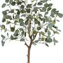 Warmplants Artificial Eucalyptus Tree, 4ft Tall Green Silk Leaves Perfect Faux Plant with Basket, Mordern Fake Eucalyptus Trees for Indoor Outdoor Home Office Livingroom Floor Dcor