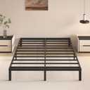 10 Inch Queen Size Bed Frame - No Box Spring Needed Heavy Duty Metal Platform Mattress Foundation with Steel Slats, Non-Slip Noise Free Easy Assembly Black Bedframes
