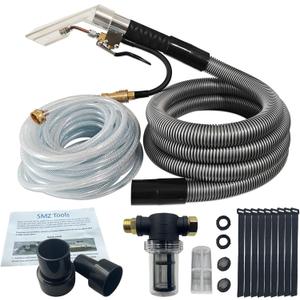 Shop Vac Extractor Kit(50 FT Water line) Extractor Vacuum Hose Kit with Wand and Hose for Upholstery, Carpet Cleaning & Auto Detailing Shop Vacuum with10 FT Vacuum Hose & Adapter
