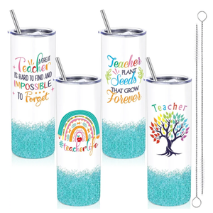 Patelai 2 Pcs Teacher Tumbler 20 Oz Skinny with Lid Straw,Blue
Stainless Steel Cup with Cleaning Brush, Rainbow Blue Design, Teacher Appreciation Gift for Classroom