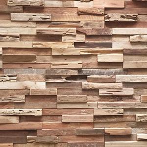 Wall!Supply 3D Wall Panels Reclaimed Rustic Asian Teak Wood Home Decor Wallpaper Alternative for Living Room, Bedroom & Office Easy DIY Installation 10 Pack, Covers 9.6 Sq Ft