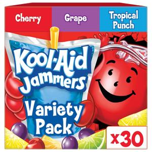 Kool-Aid Variety Pack, 30 ct Box Tropical Punch, Grape & Cherry, 6 fl oz (EXP 12/02/26)