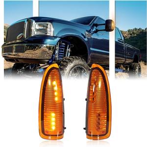 2 PCS LED Side Mirror Marker Lights for Fo-rd 2003-2007 F250 F350 F450 F550 Super Duty / 2000-2005 Excursion, LED Sequential Side Mirror Turn Signal Lamp Assembly, Amber Lens
