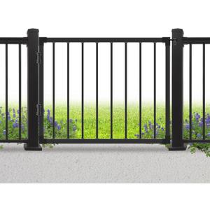 Deck Fence Gate Outdoor, 32''H Gate for 36''H Deck, Black Heavy Duty Steel Anti-Rust Door with Customizable Width (Up to 48"), Metal Gate for Residential, Yard, Patio(No Hinge)