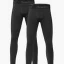 Roadbox 2 Pack Boys Compression Pants Base Layer Underwear Youth Quick Dry Spandex Tights Leggings for Running Football S