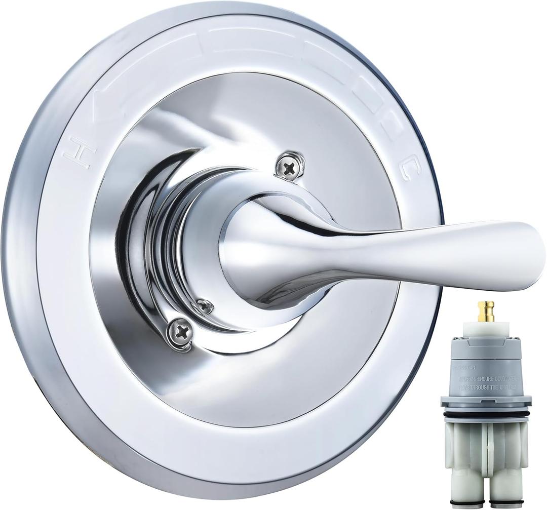 Replacement for Delta Classic 13 Series Single-Function Trim Kit, T13020 Chrome Shower Handle, Fit Delta Shower Valve R10000 Series (Cartridge Included)