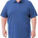Kecols Big and Tall Men's Polo Shirt UPF 50+ Quick Dry Short Sleeve Collared Golf Shirt for Casual Work-7XL）