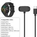 Wanme Charger for Amazfit Bip 5/3 / 3 Pro/U,GTS 4 Mini / 2 / 2e, GTR 2 / Mini / 2e, T-Rex Pro, Active, Replacement Charging Cable Cord Smart Watch Accessories (USB/1.6ft+USB-C/3.3ft)