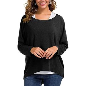 UGET Women's Oversized Baggy Tops Loose Fitting Pullover Casual Blouse T-Shirt Sweater Batwing Sleeve, XL