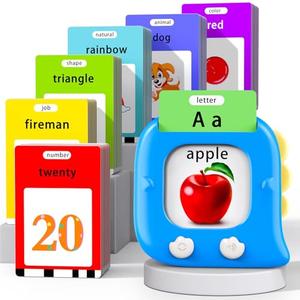 Kidzdo 520 ABCs Talking Flash Cards, Easter Stuff Birthday Gifts for 2 3 4 5 6 Year Old Boys Girls, Early Education Learning Toys, Autism Sensory Toys for Autistic Kids Ages 2-6, Blue