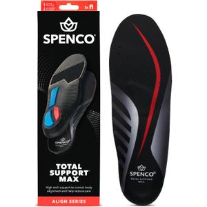 Spenco Total Support Max Shoe Insoles(FSA&HSA Eligible)Orthotic Metatarsal Arch Support Inserts, Absorbs Shock,Reduces Over-Pronation,Conforms to Foot, Deep Heel Cup Women's 9-10.5.5/Men's 8-9.5