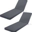 Outdoor Chaise Lounge Cushion Set of 2, Fadesafe Water-Repellent Lounge Deck Reclining Chair Cushions for Patio Furniture Lawn Pool Resort Hotel, 80x26x3 Inch, Dark Grey