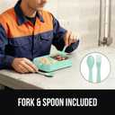 GORILLA GRIP BPA-Free Leakproof Bento Lunch Box for Women, Men, Kids, On-the-go Easy to Carry Handle, Microwave Safe Hot or Cold Food Container, Lid Includes Built-In Utensil Set, 1 Tier Style, Mint