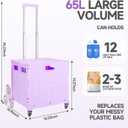 Foldable Rolling Crate for Stair Climbing : Handcart for Shopping Teacher Laundry (Lavender)