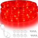 Red LED Lights, 16ft Rope Lights, Flexible and Connectable Strip Lighting, Waterproof for Indoor Outdoor Use, 360 Beam Angle, High Brightness for Home Christmas Thanksgiving Halloween