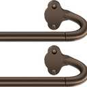Wrap Around Blackout Curtain Rod 18-60 Inch (1.5-5 Ft), 5/8" Adjustable Curved Window Rod for Room Darkening, Modern Single Drapery Rod for Bedroom Windows, Brown, 2 Pack