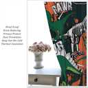 Dinosaur Skeletoncurtains for Boys Room, Vintage Grunge Cartoon Fierce Tropical Animals Print Window Curtains for Kids Bedroom Livingroom, 42x45in (No Blackout)