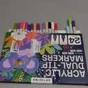 ARTISTRO 24 Acrylic Paint Markers for Rock, Fabric, Wood, Glass, Craft, Decoration - Dual-Tip Paint Pens - Stocking Stuffers, Christmas Gift Idea for Teens, Grandkids, Kids - Art Supplies