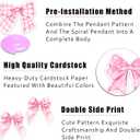 2 x Pink Bow Party Hanging Swirls Decorations, Pink Bow Banner Hanging Swirls for Girls Birthdays, Baby Showers, Bridal Showers, Bachelorette Parties