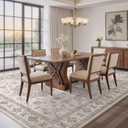 EIEIHOUSE Washable Area Rugs for Living Room -9x12 Neutral Vintage Distressed Floral Farmhouse Boho Large Soft Floor Rug Indoor Non Slip Carpet for Living Room Bedroom Dining Room Office -Beige Brown