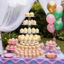 Cupcake Stand for 80 cupcakes, Acrylic, Large, Round, 6 Tier, Easy Assembly, Clear, for Wedding,Birthday, Party, Baby Shower