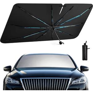 Umbrella Sunshade for Car Windshield - Windshield Sun Shade 2026 Upgraded Foldable 57"x32" - Sunshade for Car Front Window - Protect Interior & Keep Cooler Universal for Car SUV