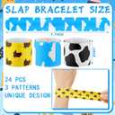 Ecally 60 Pcs Cartoon Party Favors Include 12 Cartoon Themed Silicone Stretch Wristbands 12 Silicone Key Chains 12 Drawstring Bags 24 Slap Bracelets for Birthday Party Decor